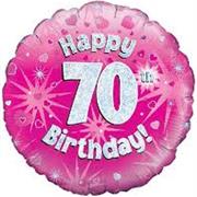 Happy 70th Birthday Balloon- Pink