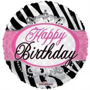 Happy Birthday Balloon- Pink and Black crown