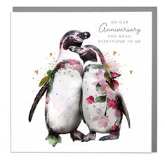 Card- Anniversary- Penguins