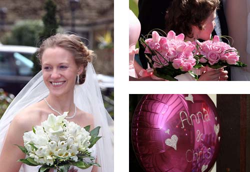 Tied bridal bouquet