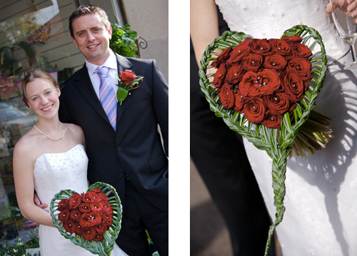 Grand prix rose with plaited heart collar