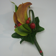 Calla lily buttonhole with berries