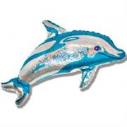 Dolphin Balloon- Blue shimmer