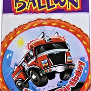 Happy Birthday Balloon- Fire Engine 