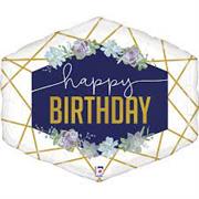 Birthday Balloon- Geo Navy