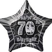 Happy 70th Birthday Balloon- black star