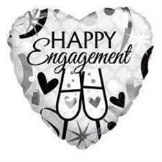 Engagement Balloon- silver and black
