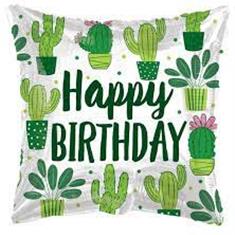 Happy Birthday Balloon- Cacti