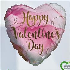 Balloon- Happy Valentines Day- Pink swirls