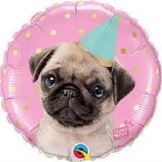 Happy Birthday Balloon- Pug