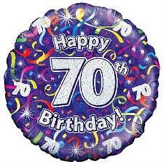 70th Birthday Balloon- Streamers
