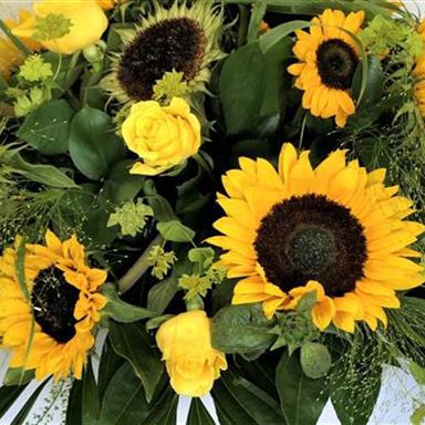 Sunflower Double Ended Spray Funeral Flowers Welwyn Garden City