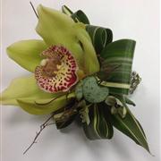 Green Cymbidium corsage 