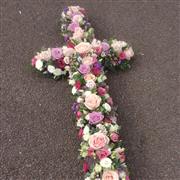 Textured cross- pink