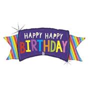 Birthday Balloon- Rainbow banner 