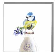 Card- Blue Tit on Milk Bottle