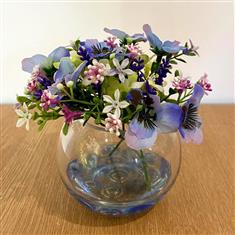  Pansy Bowl in resin- silk