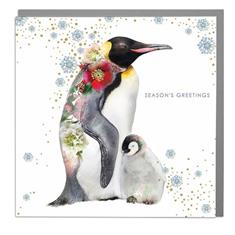 Card- Christmas Penguin Mother and Baby