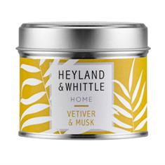 Heyland &amp; Whittle Candle in Tin - Vetiver &amp; Musk