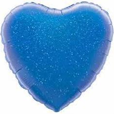 Holographic Heart - Blue Balloon