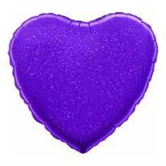 Holographic Heart - Purple Balloon