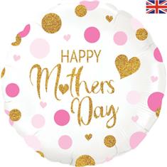Happy Mother&#39;s Day Balloon- gold glitter