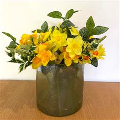  Mixed Daffodil vase- Large- Silk
