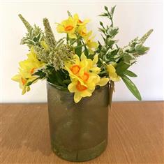  Mixed Daffodil vase- small- Silk