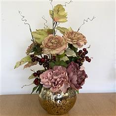 SALE- Artificial design in gold bowl