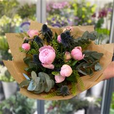 Peony and Thistle charm