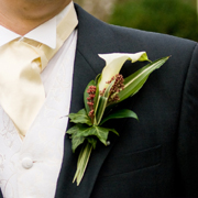 Calla lily buttonhole- white