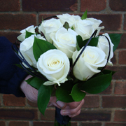 Rose posy with black Bearegrass